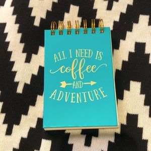 Lined notepad. Teal hard cover. Medium blue inside. New. Bundle and save 10%!